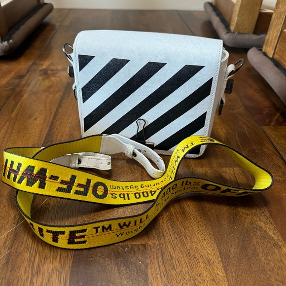 Off-White Handbags - Preloved Off White Diagonal Flap Bag